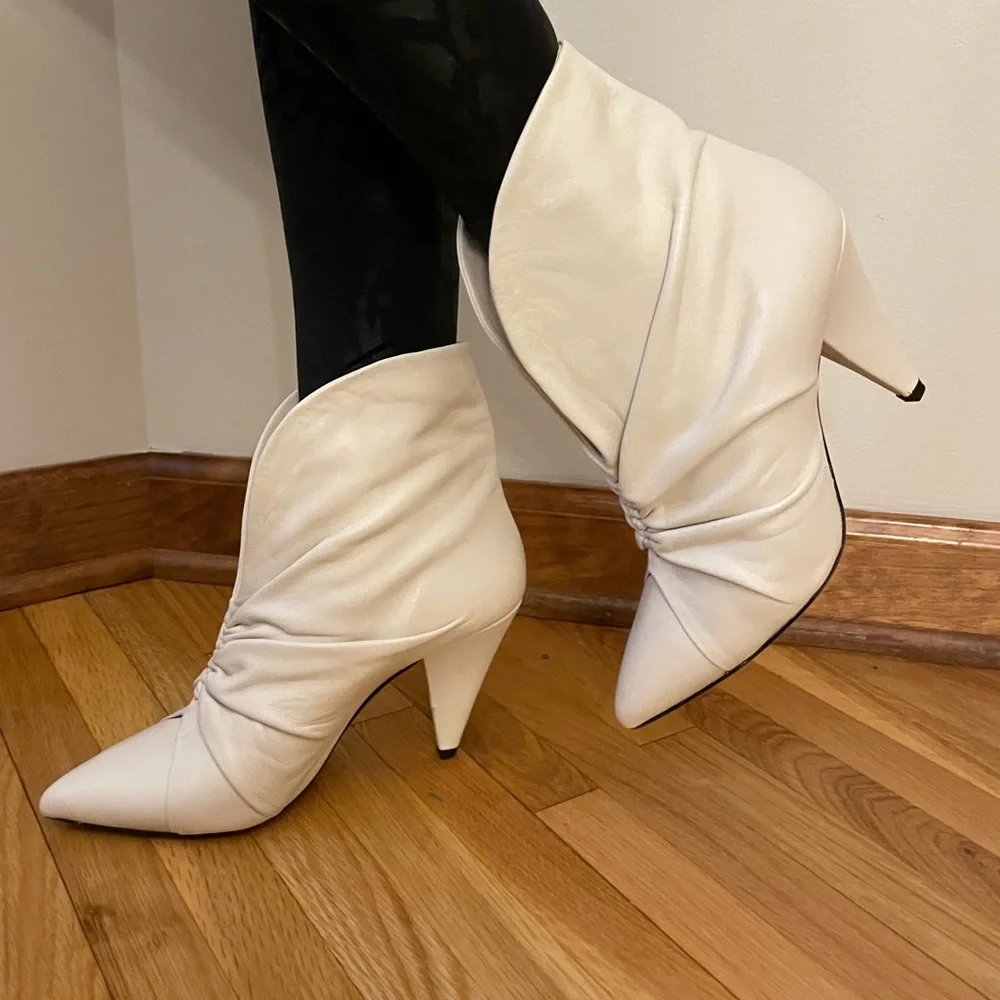 Isabel Marant Ruched Leather Lasteen Ankle Boots. Preloved 🤍 - Picture 8 of 11